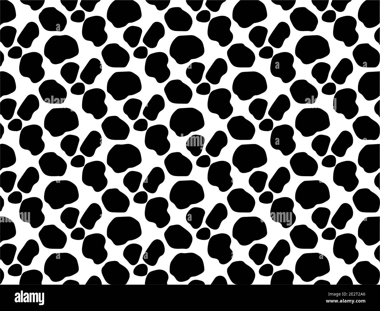 Black spot repeating pattern background cow pattern on white background, vector graphic Stock Vector