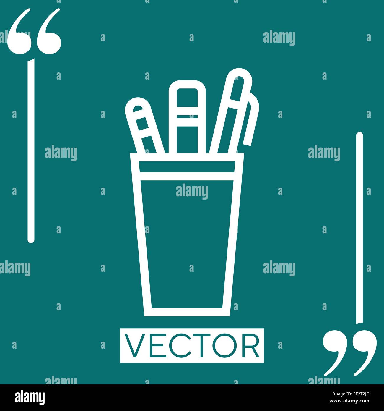 pencil cup vector icon Linear icon. Editable stroke line Stock Vector