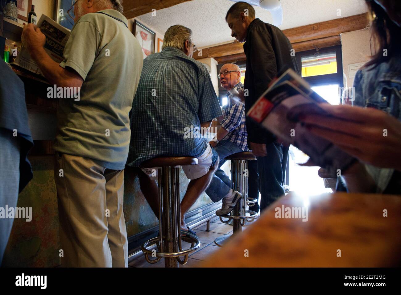 Frenchmen in a small bar in the South of France Stock Photo - Alamy