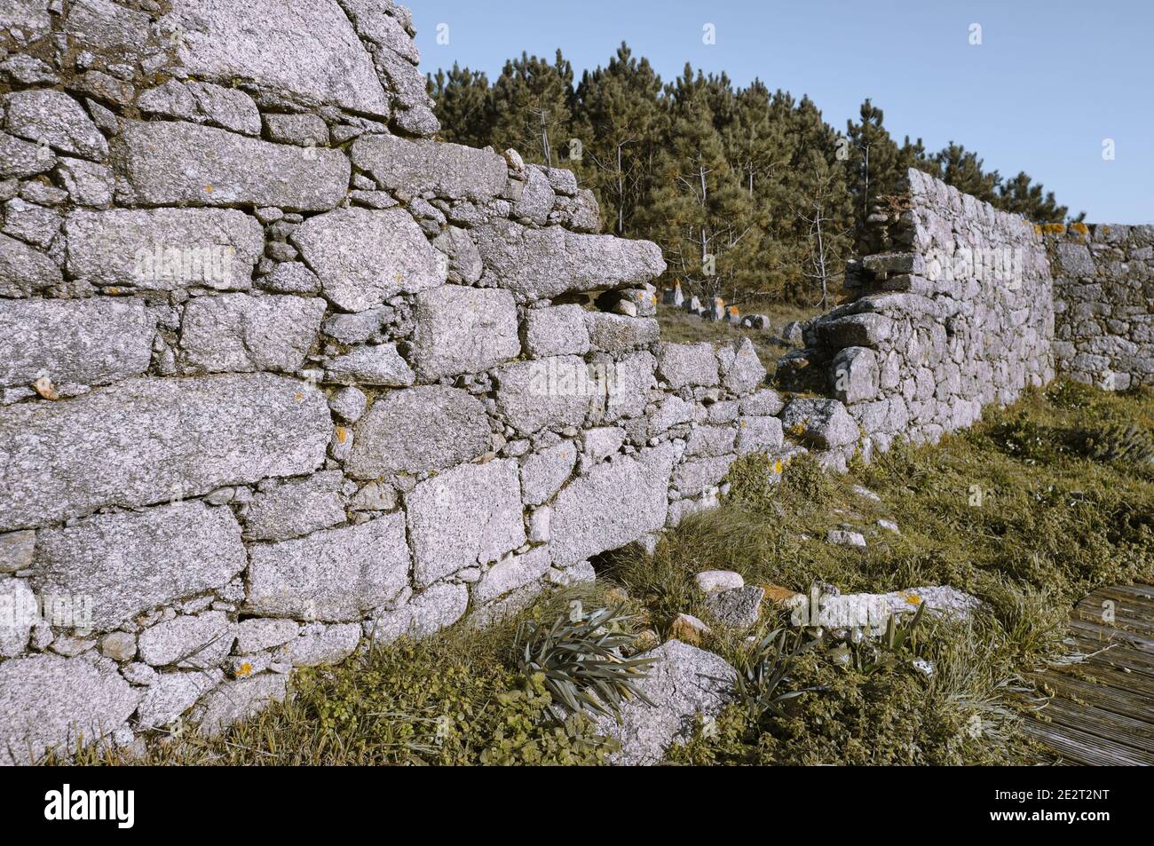 Ruins of a stone wall Stock Photo - Alamy