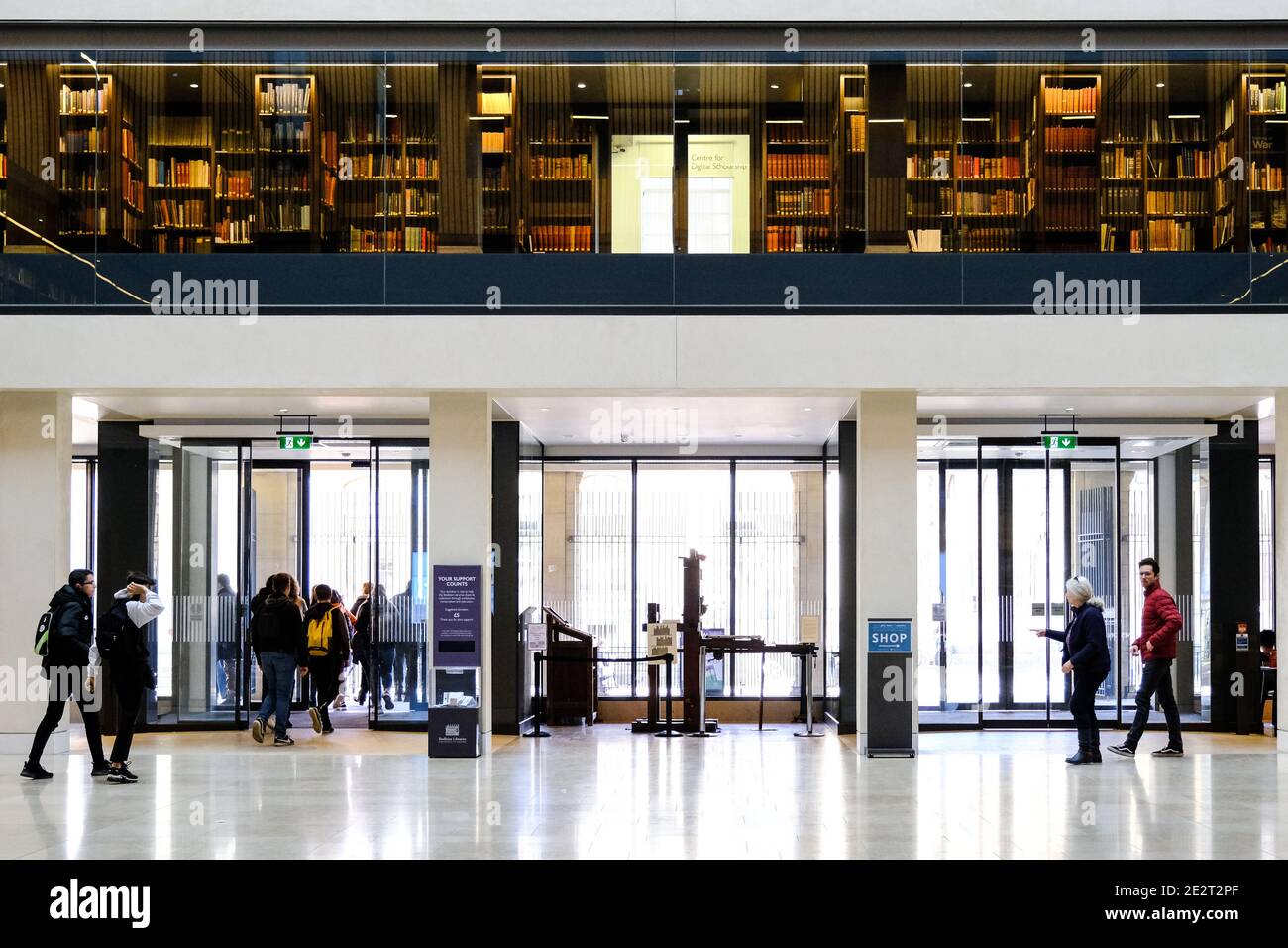 Inside The Weston Library at Oxford University. Stock Photo