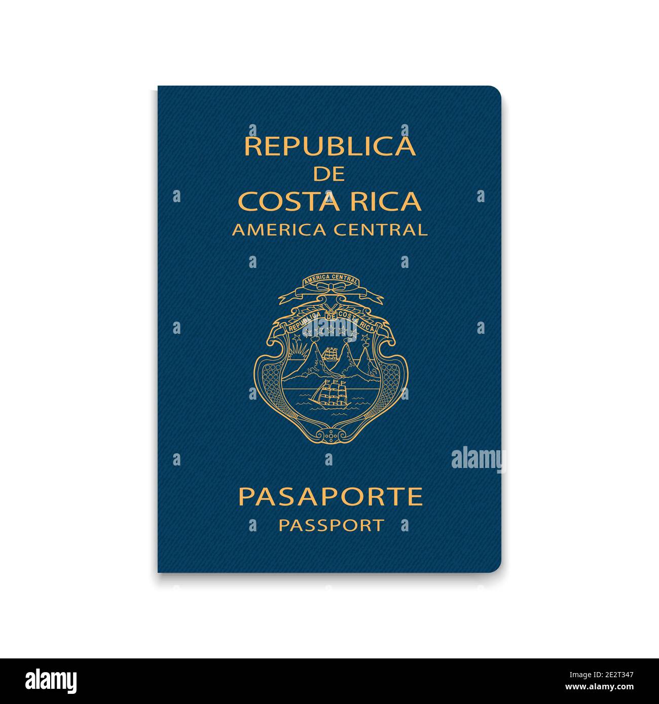 Passport of Costa Rica. Citizen ID template. Vector illustration Stock