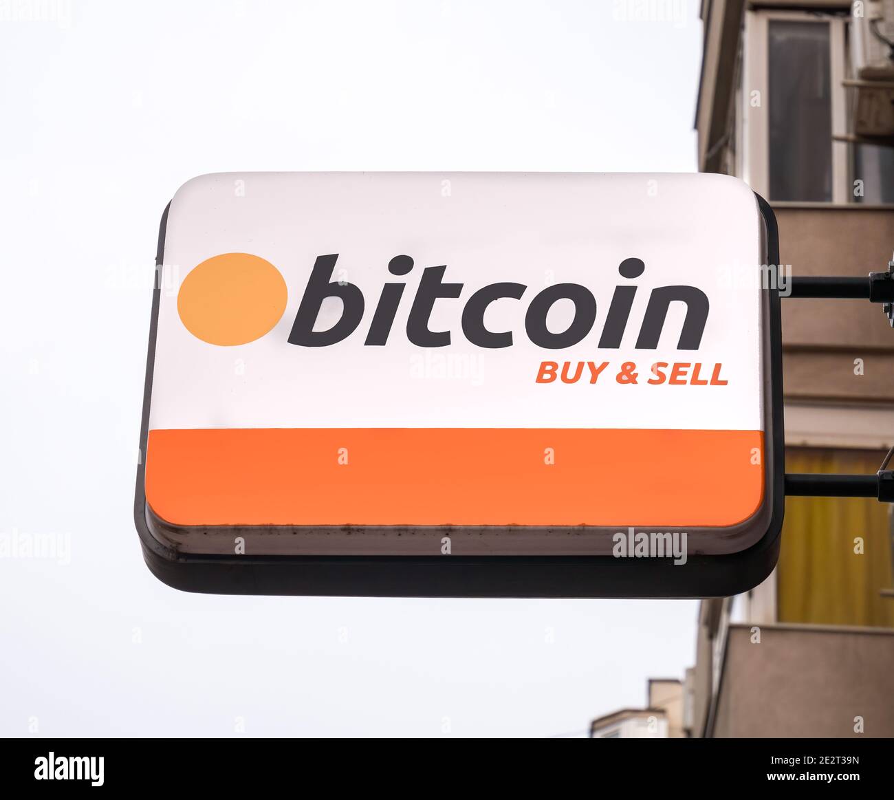 Bitcoin cryptocurrency buy and sell sign Stock Photo - Alamy