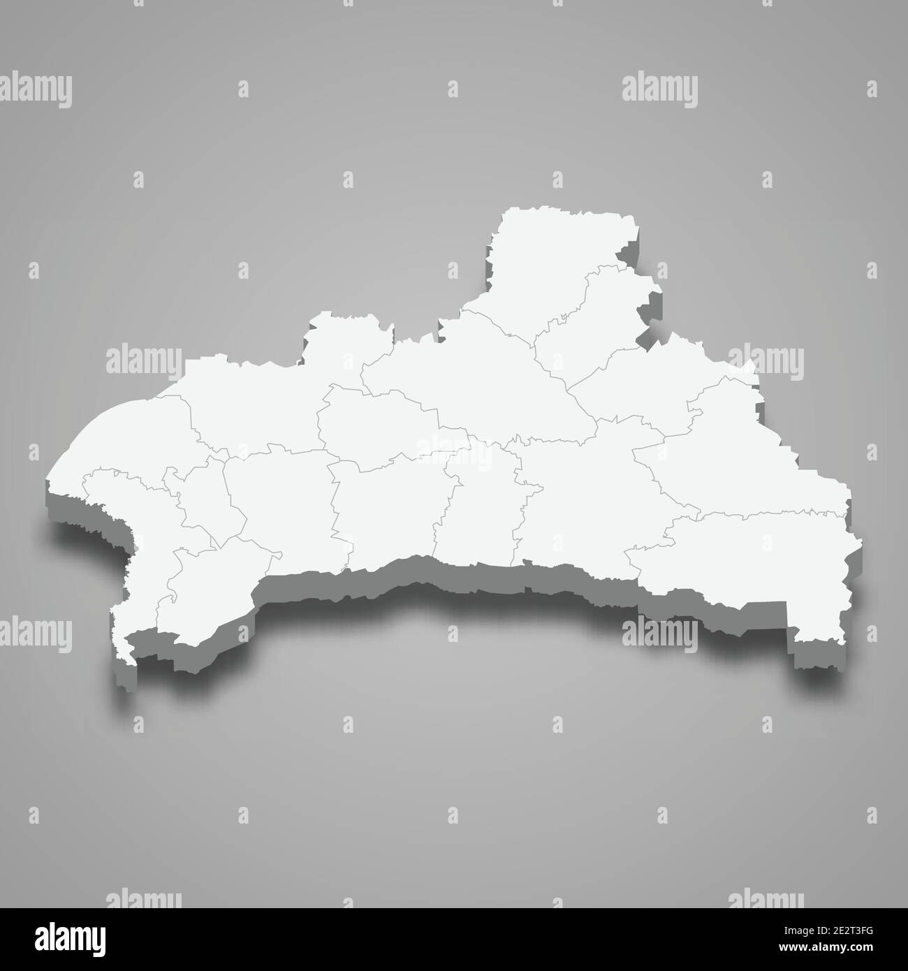 3d Map Of Brest Oblast Is A Region Of Belarus Vector Illustration 2E2T3FG 