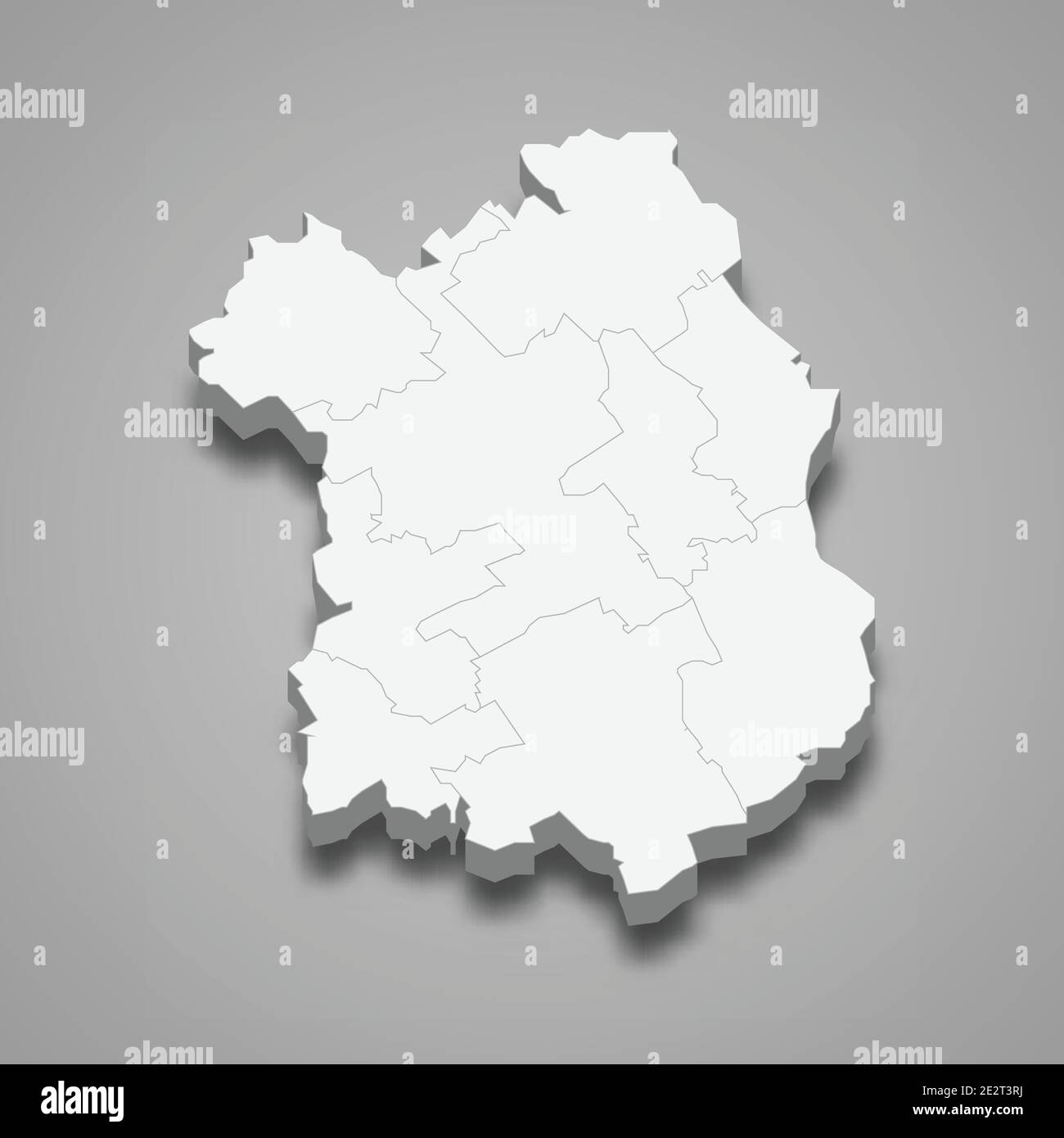 3d isometric map of Fejer is a county of Hungary, vector illustration Stock Vector