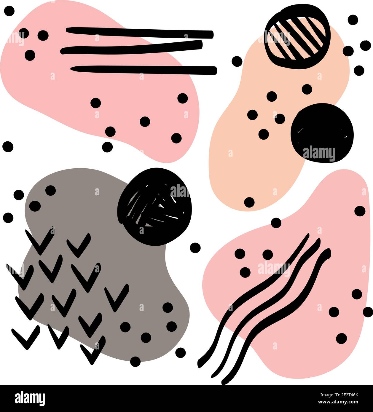 abstract background hand drawn various shapes objects contemporary ...