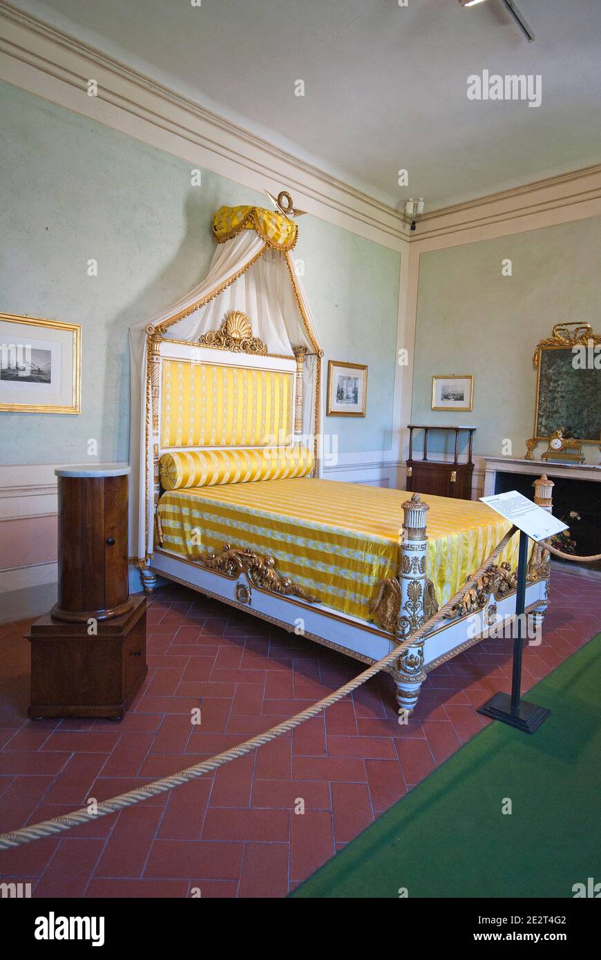 Bedroom of Paolina Bonaparte (Napoleon's sister), Villa dei Mulini museum, residence of Napoleon Bonaparte, Portoferraio, Tuscany, Italy Stock Photo