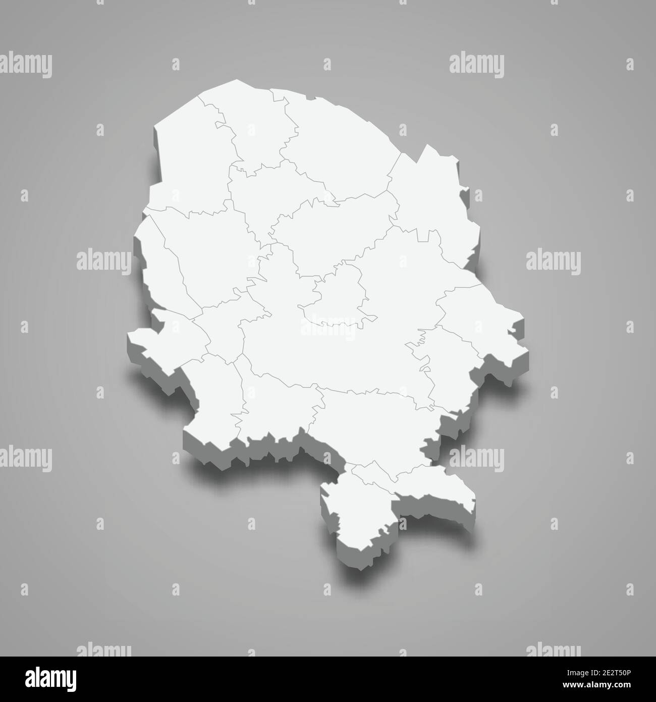 3d isometric map of Northern Savonia is a region of Finland, vector illustration Stock Vector