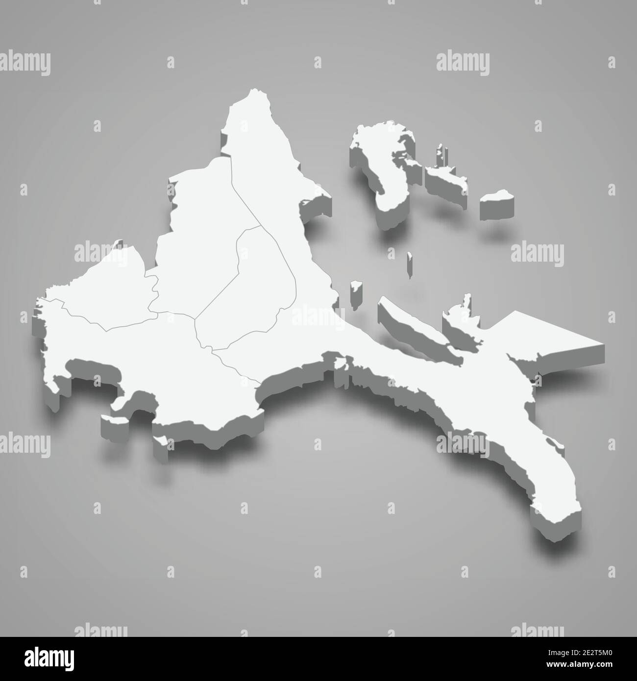 3d isometric map of Calabarzon is a region of Philippines, vector illustration Stock Vector