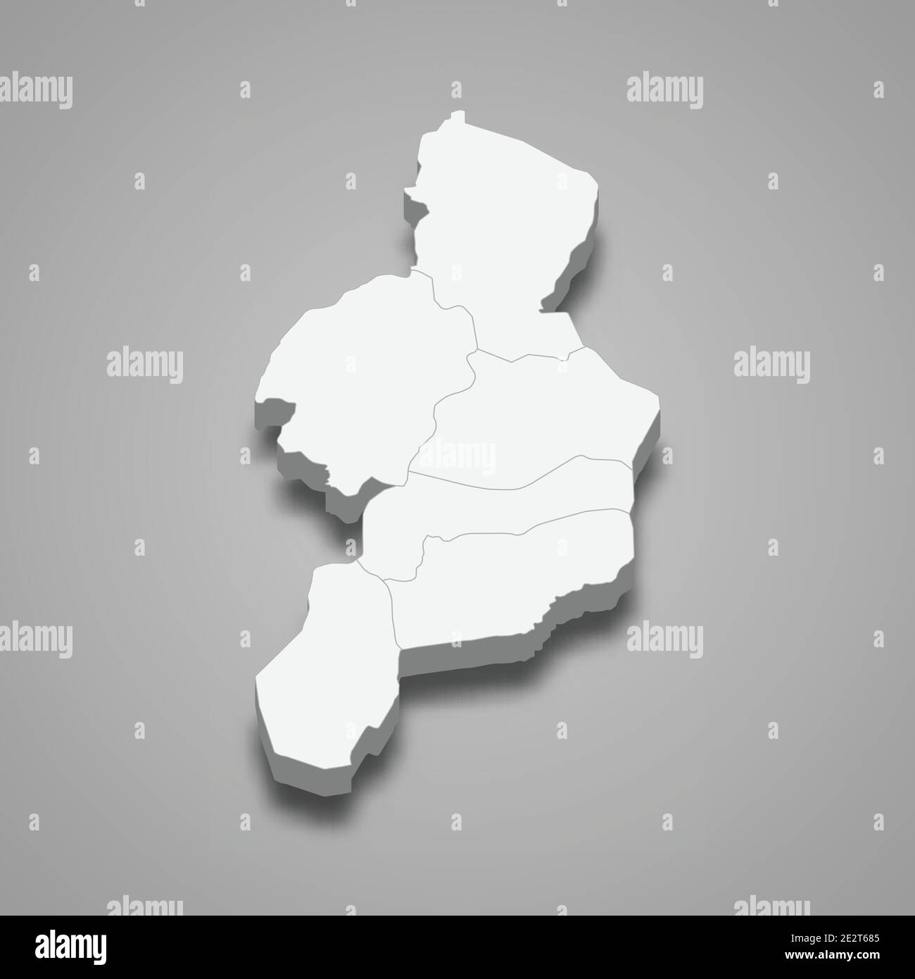 3d isometric map of Cordillera is a region of Philippines, vector