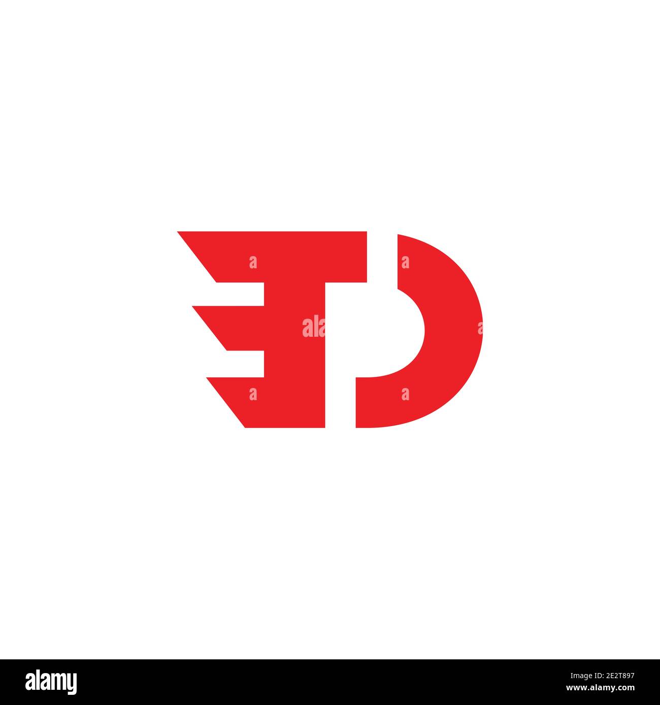 abstract letter td simple motion geometric line logo vector Stock Vector