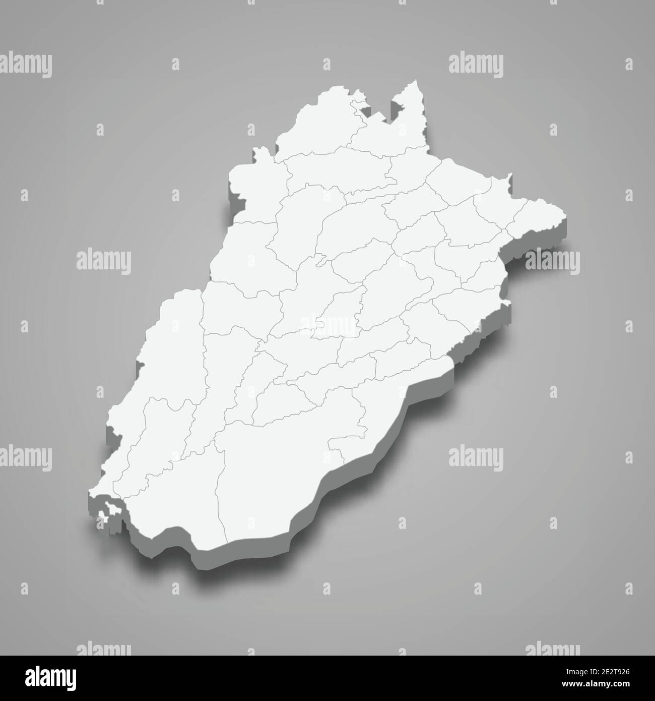 3d isometric map of Punjab is a province of Pakistan, vector illustration Stock Vector