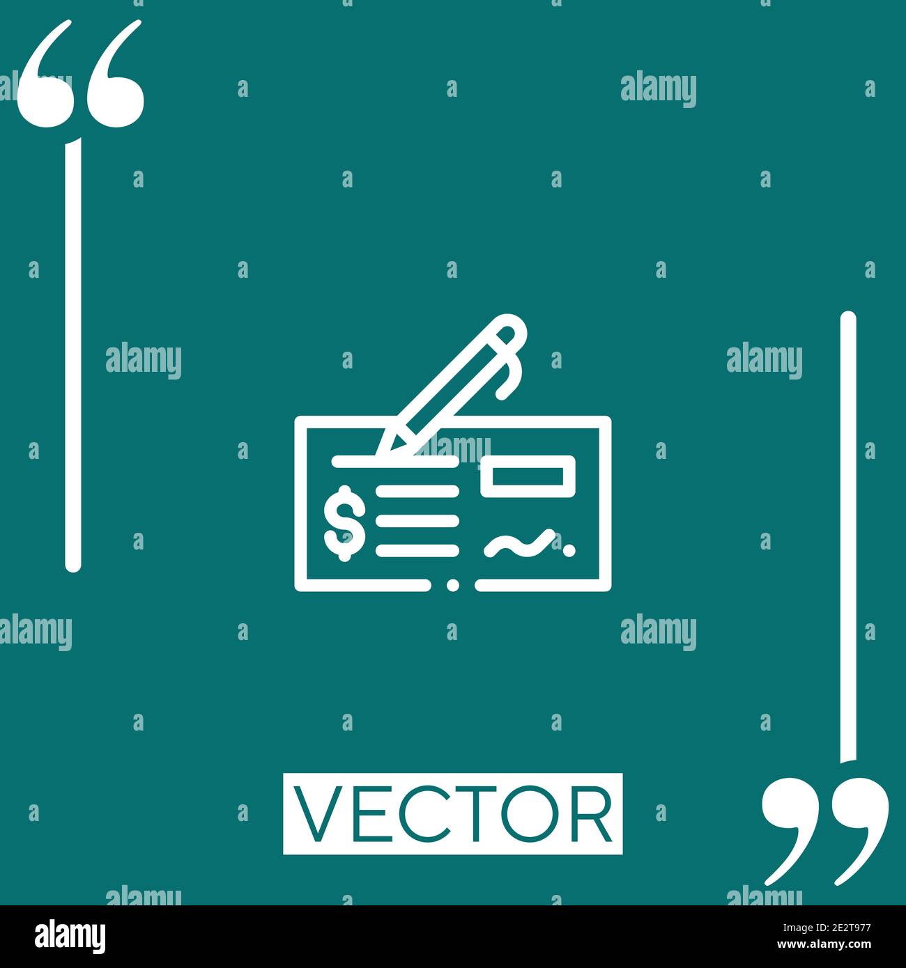 cheque vector icon Linear icon. Editable stroke line Stock Vector Image ...