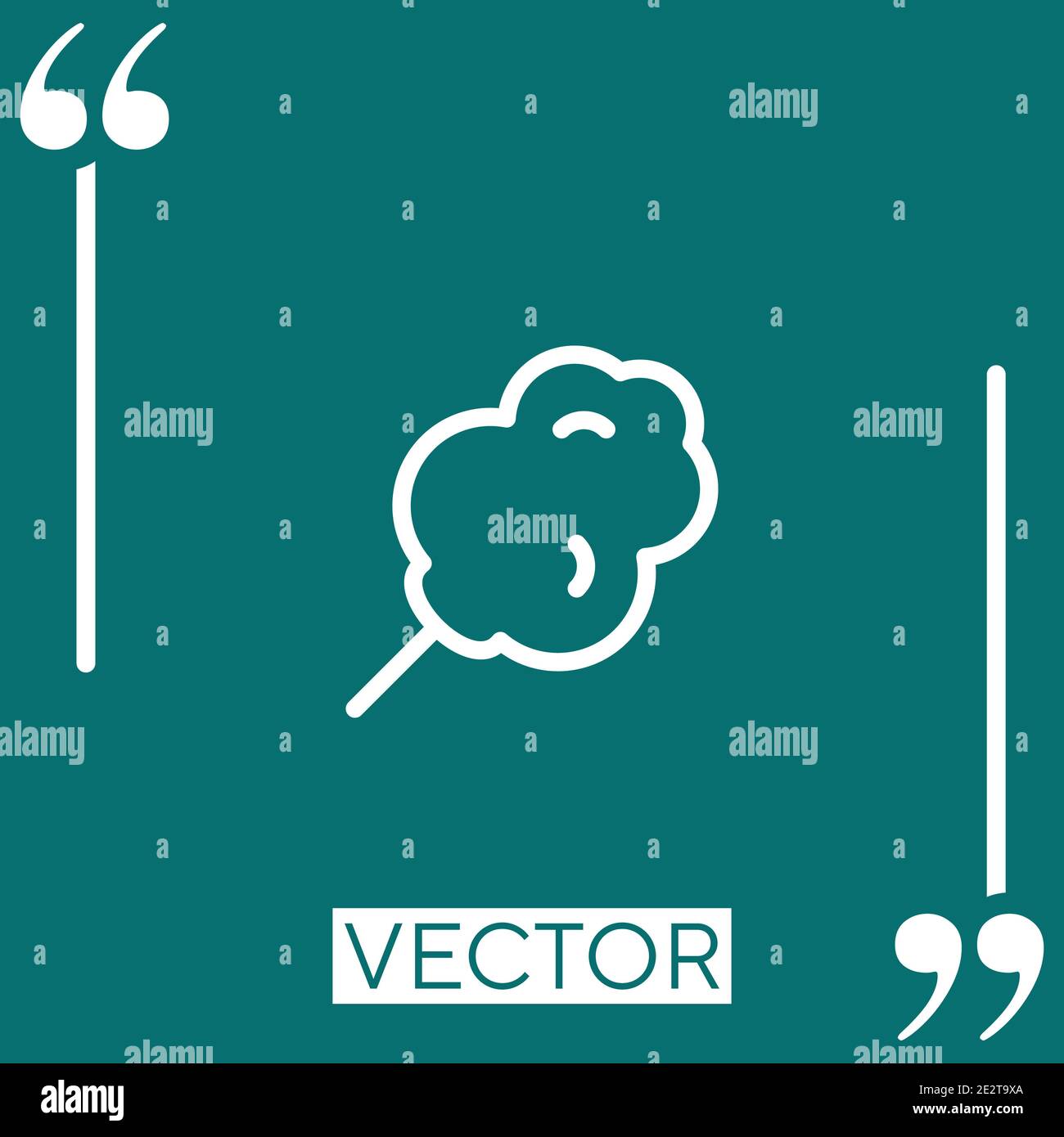 inclined cotton candy Linear icon. Editable stroke line Stock Vector