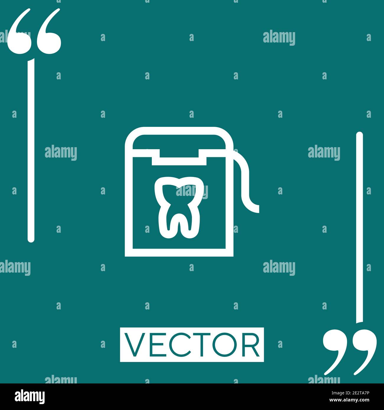 dental floss vector icon Linear icon. Editable stroke line Stock Vector
