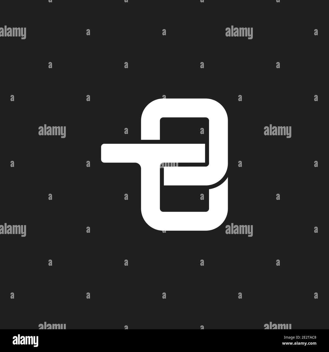 abstract letter te simple linked geometric flat logo vector Stock Vector