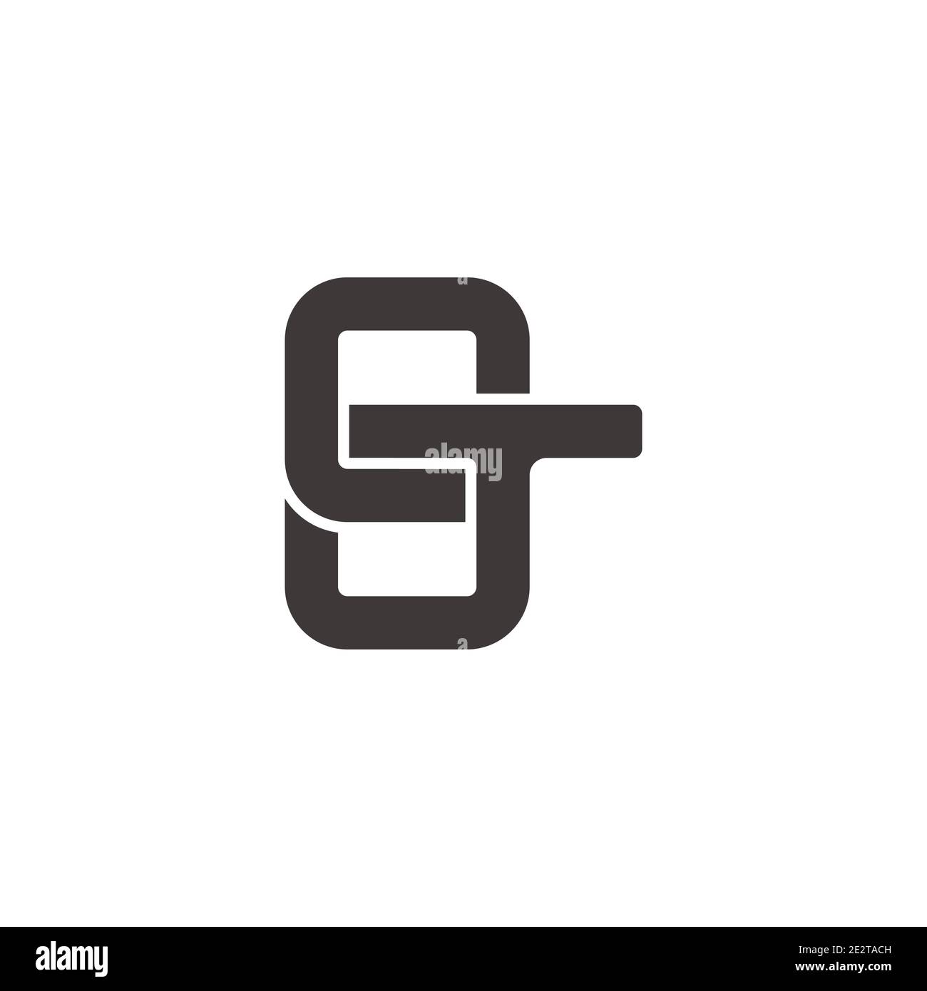 abstract letter Tg simple linked geometric flat logo vector Stock Vector