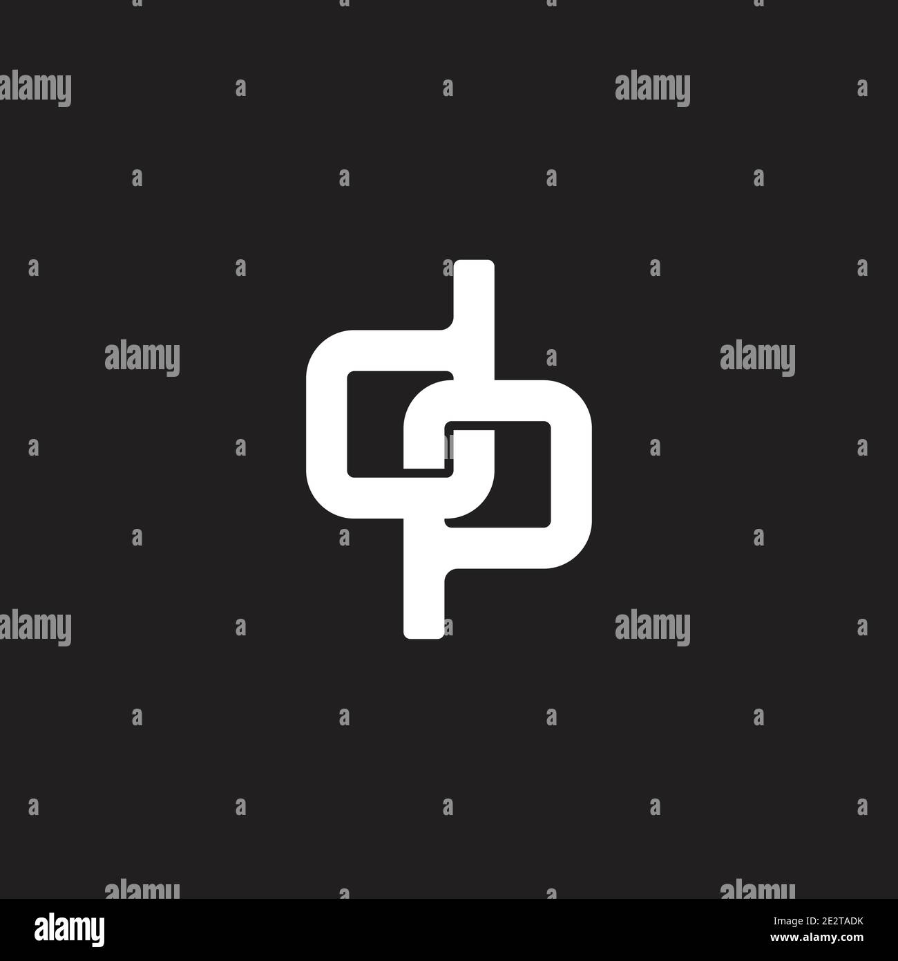 letter dp linked chain overlap design symbol vector Stock Vector