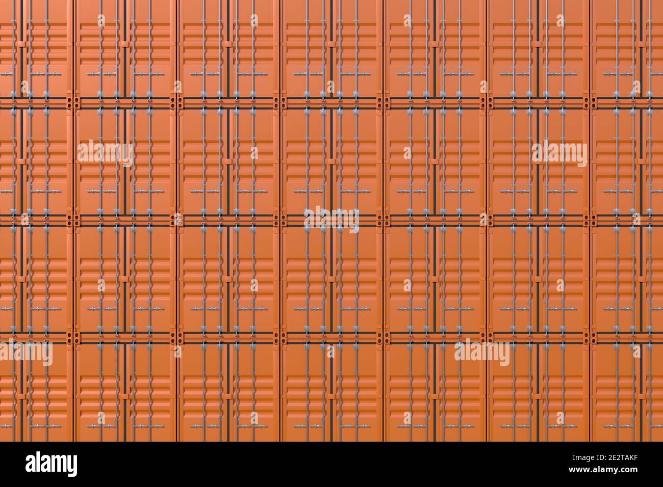 Stack of ship cargo containers. Brown freight boxes background. Marine