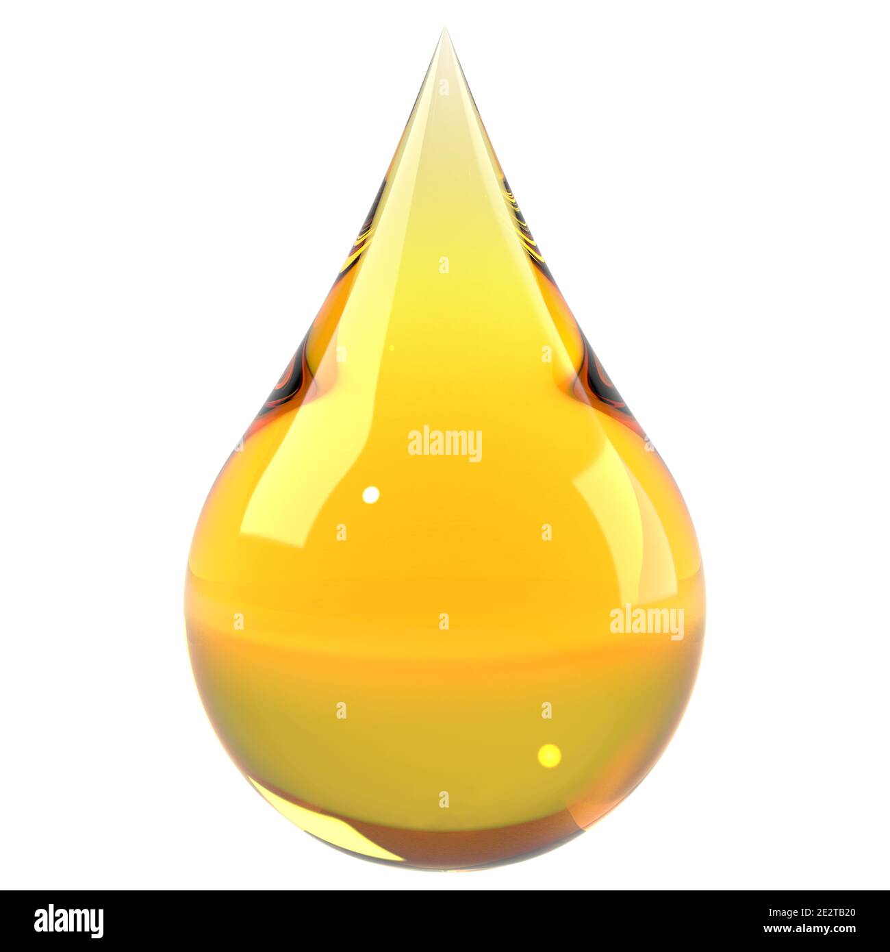 Oil drop isolated on white background. Cooking oil, honey or petroleum machine oil. Graphic
