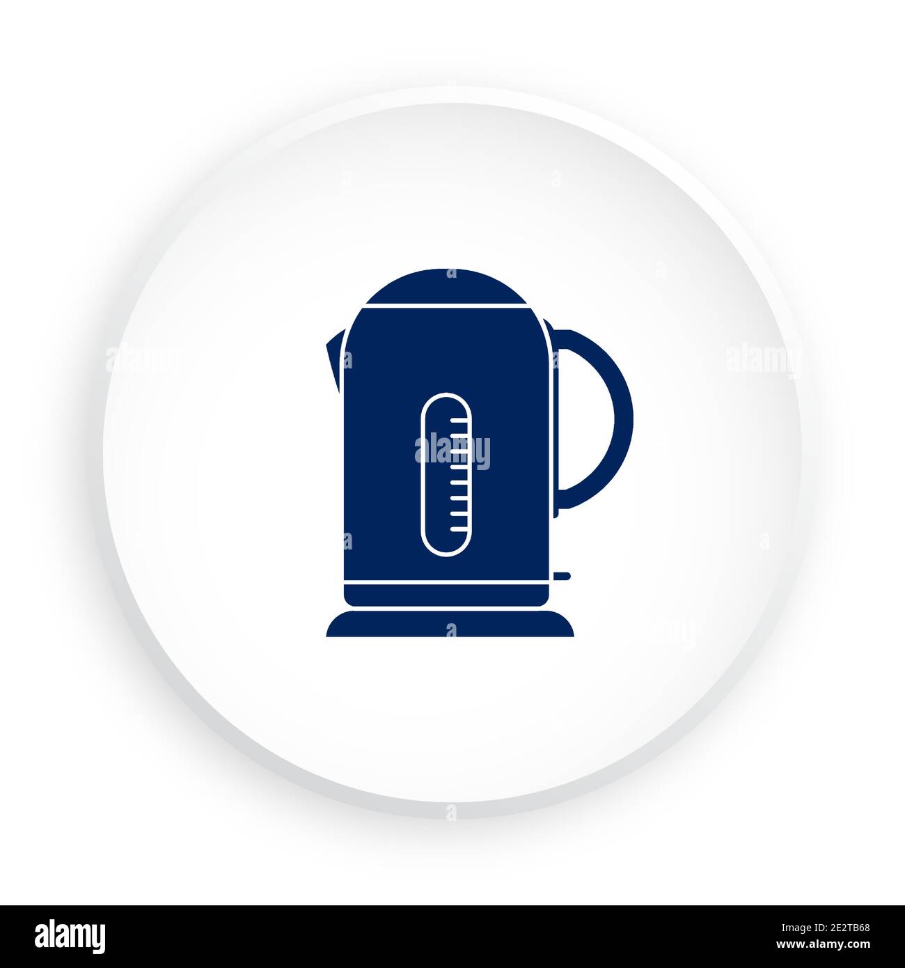 Electric kettle icon on stand icon. Button for mobile application or web in neomorphism style. Vector Stock Vector