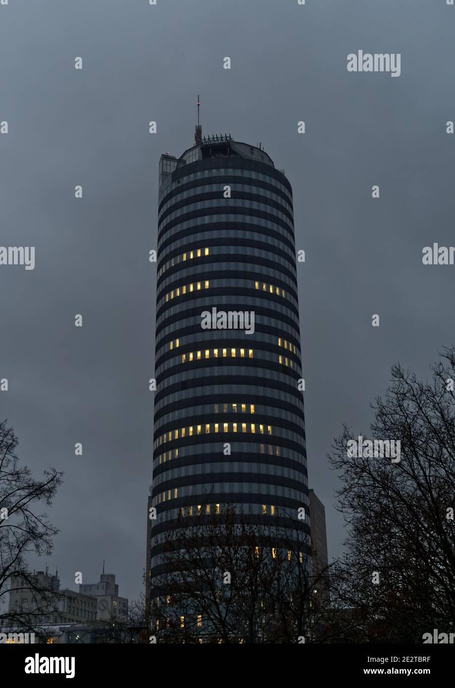 Old intershop tower in jena downtown in winter 2020 Stock Photo