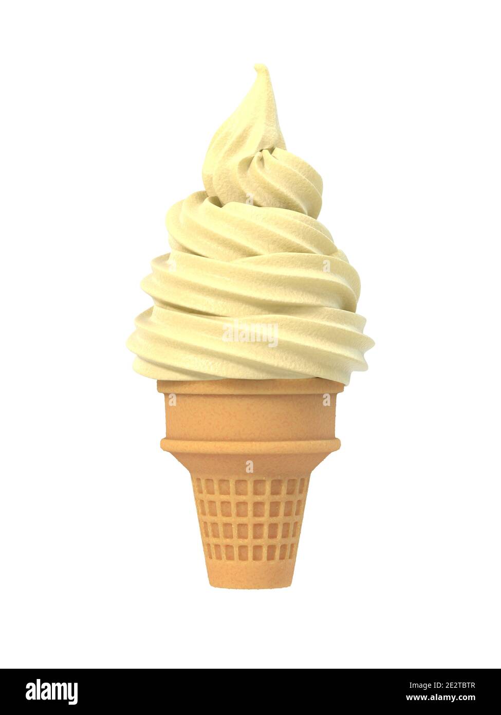 Vanilla soft ice icecream in waffle cone Stock Photo - Alamy