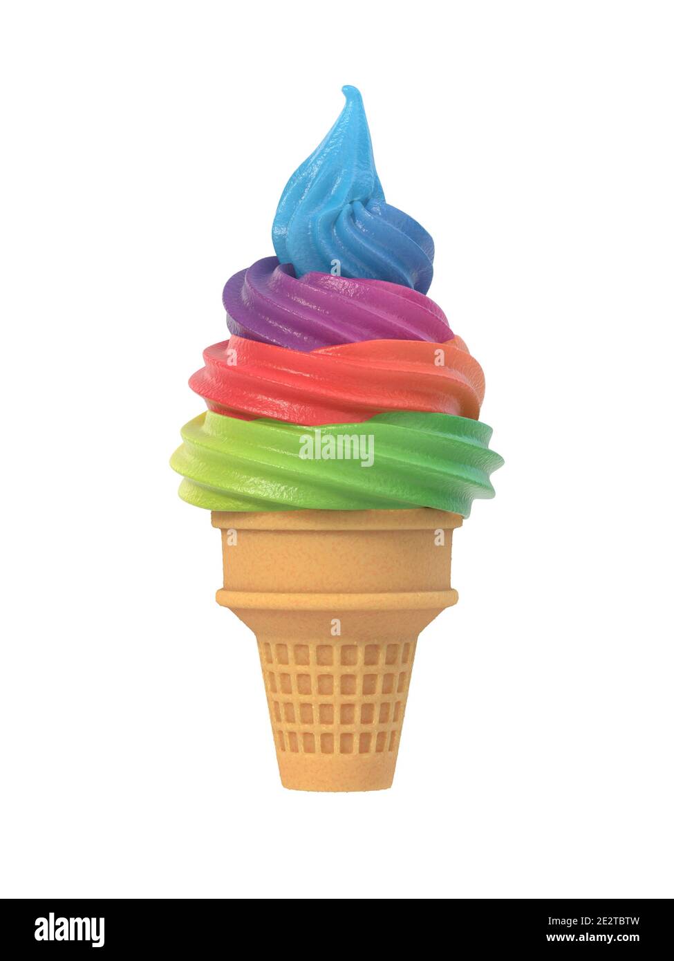 Colorful frozen yogurt icecream in waffle cone Stock Photo Alamy