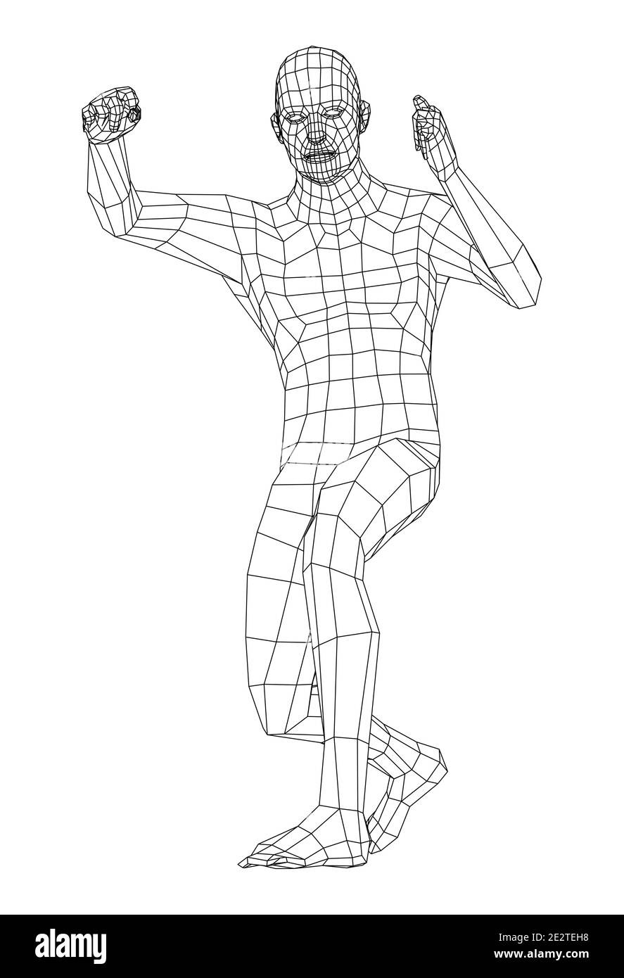 Wireframe boxing man. Vector Stock Vector Image & Art - Alamy