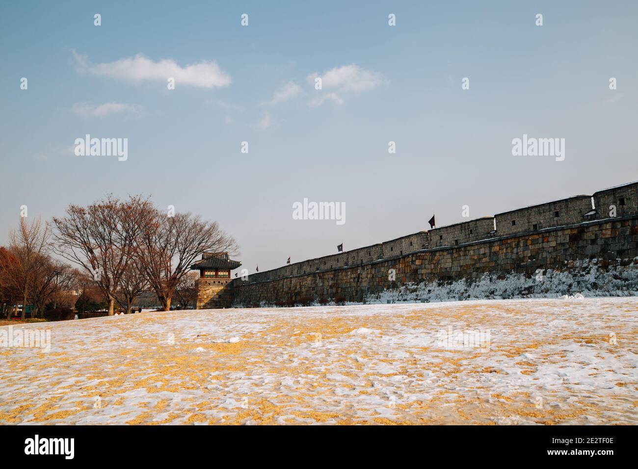 Suwon fortress blue flag hi-res stock photography and images - Alamy