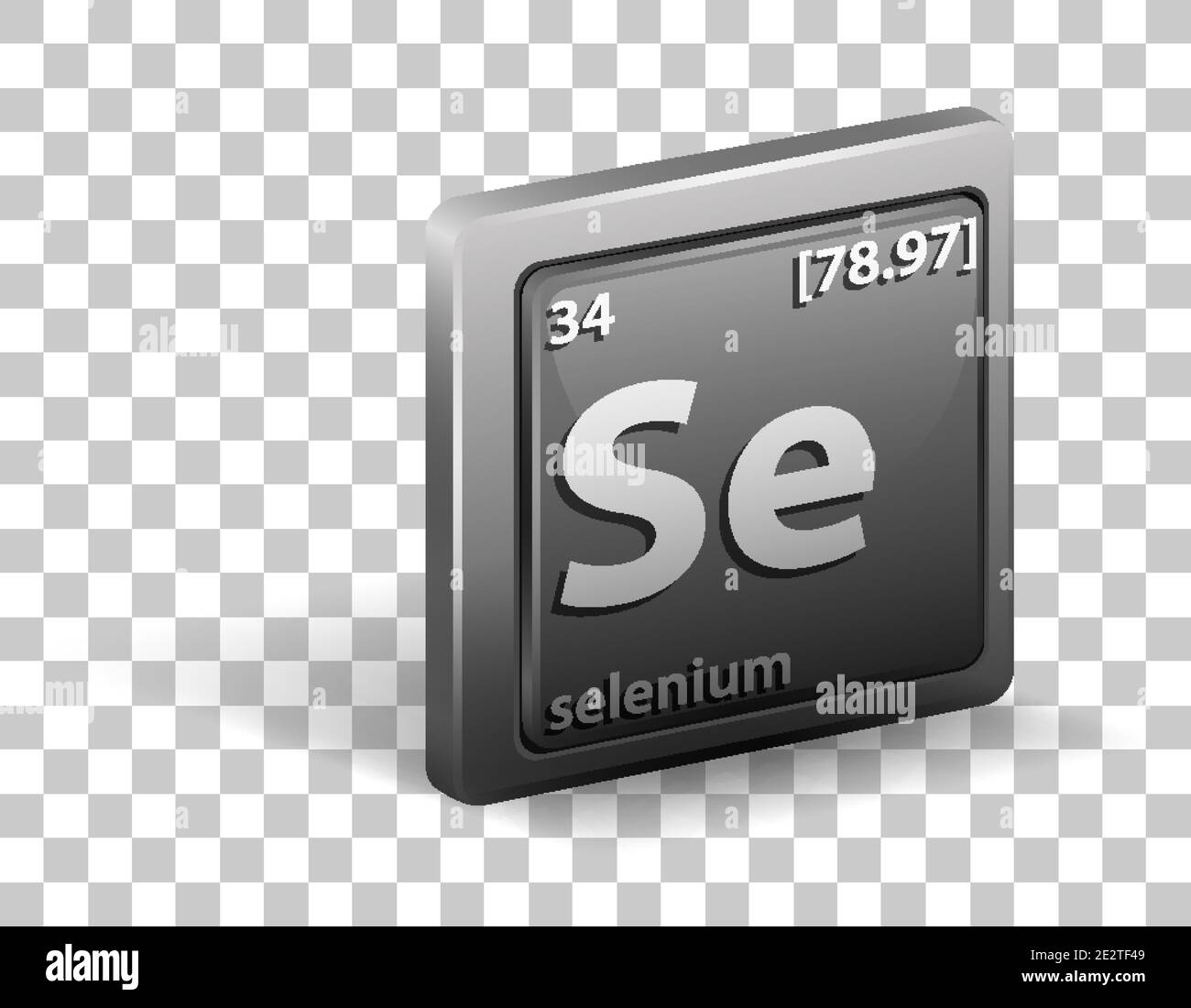 Selenium chemical element. Chemical symbol with atomic number and