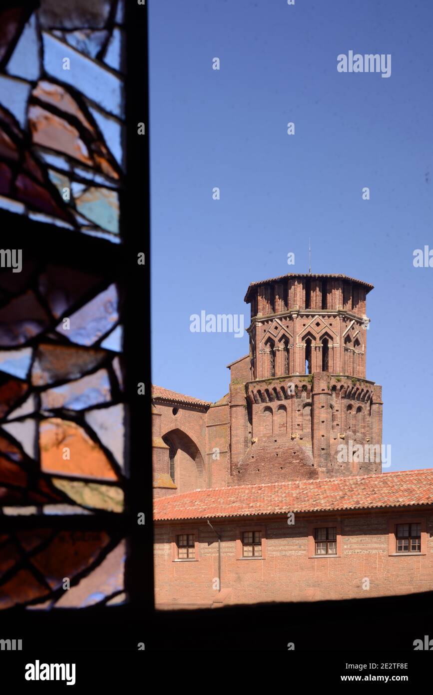 View of the Gothic Bell Tower or Belfry of the Augustinian Convent or Monastery (1309), now the Musée des Augustins Museum Toulouse France Stock Photo