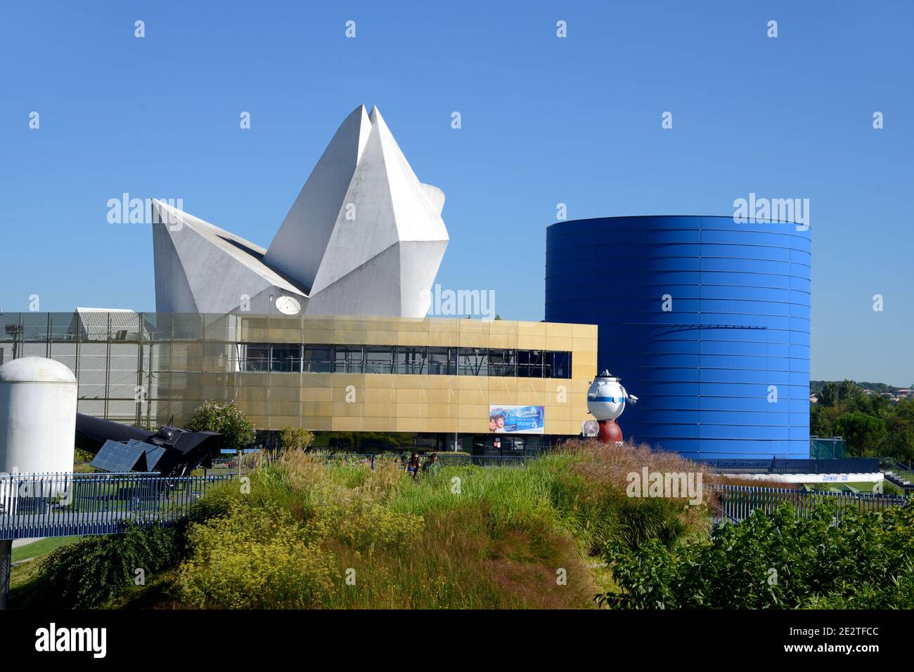 Main Exhibitio Hall & Visitor Centre of the Cité de l'Espace Space or Spaceflight Theme Park Toulouse France Stock Photo