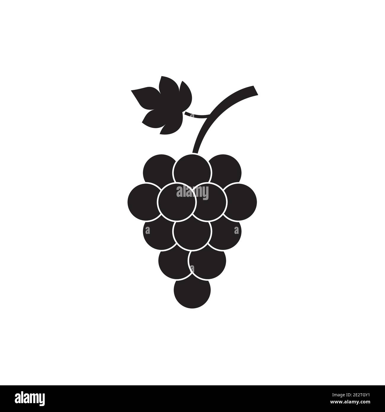 Bunch of grapes fruit with leaf vector icon Stock Vector