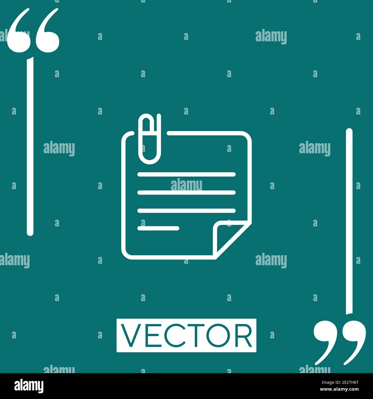sticky note vector icon Linear icon. Editable stroked line Stock Vector