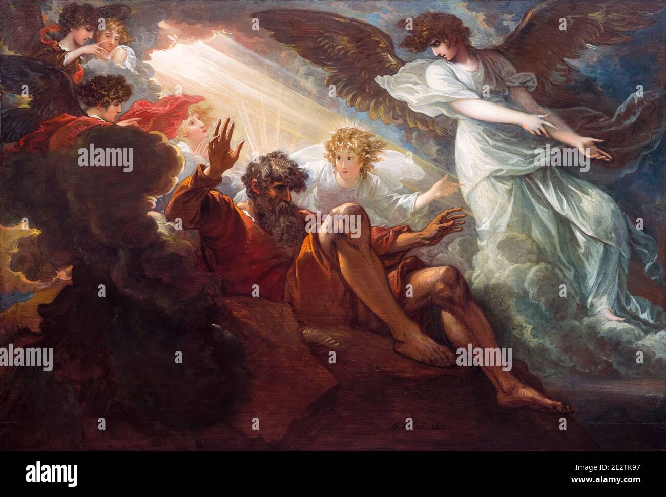 Moses shown the Promised Land, painting by Benjamin West, 1801 Stock Photo