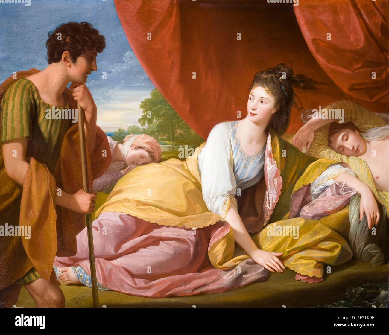 Cymon and Iphigenia, painting by Benjamin West, 1773 Stock Photo
