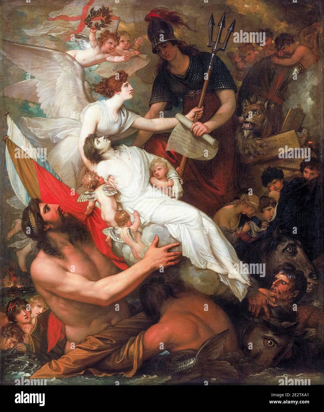 The Immortality of Nelson, painting by Benjamin West, 1807 Stock Photo
