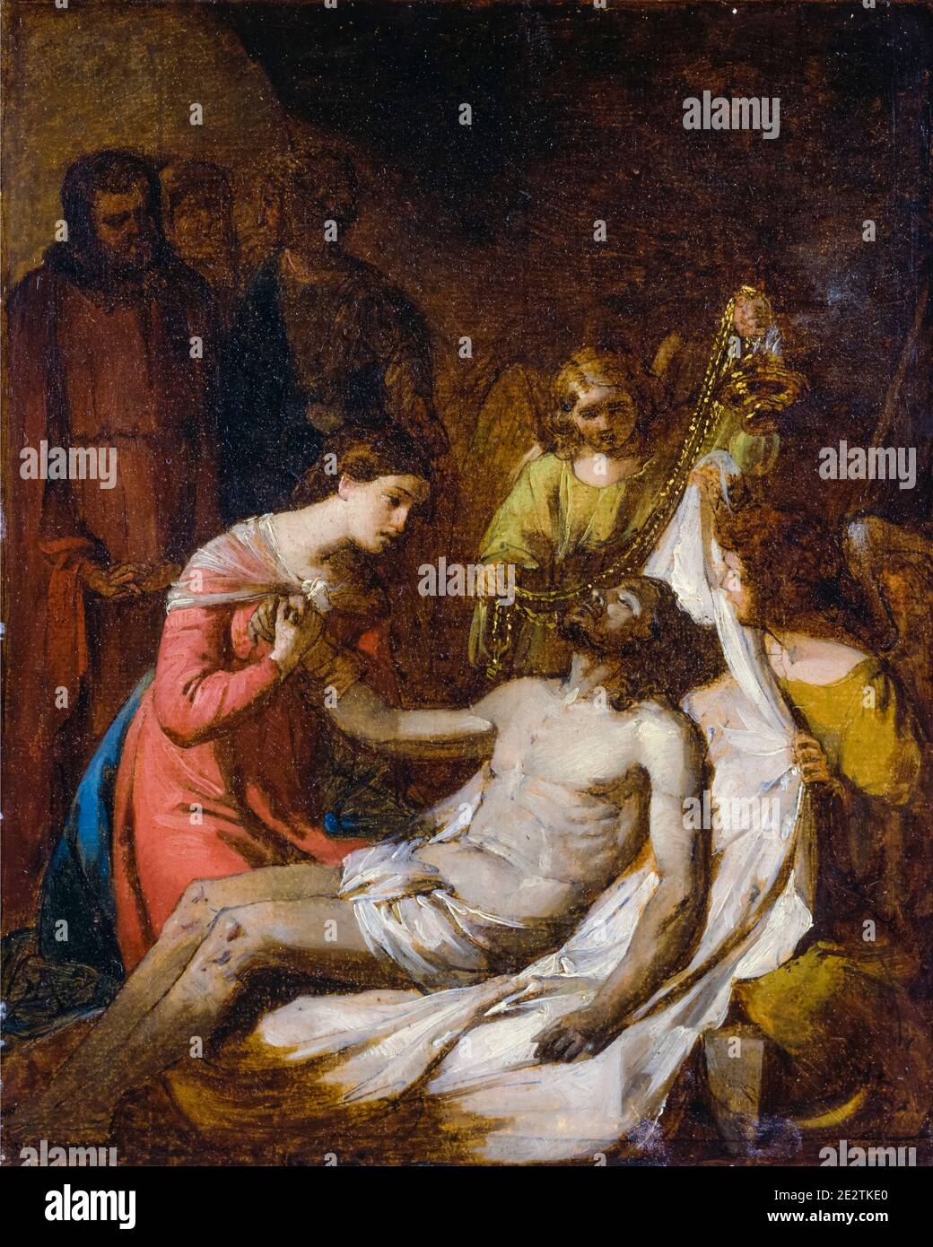 Study of the Lamentation on the Dead Christ, painting by Benjamin West, circa 1785 Stock Photo