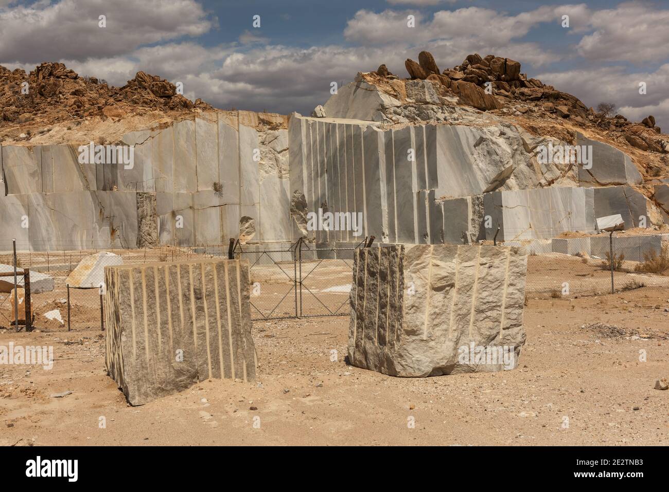 Marble quarry in the south of the small town of Karibib, Erongo, Namibia Stock Photo