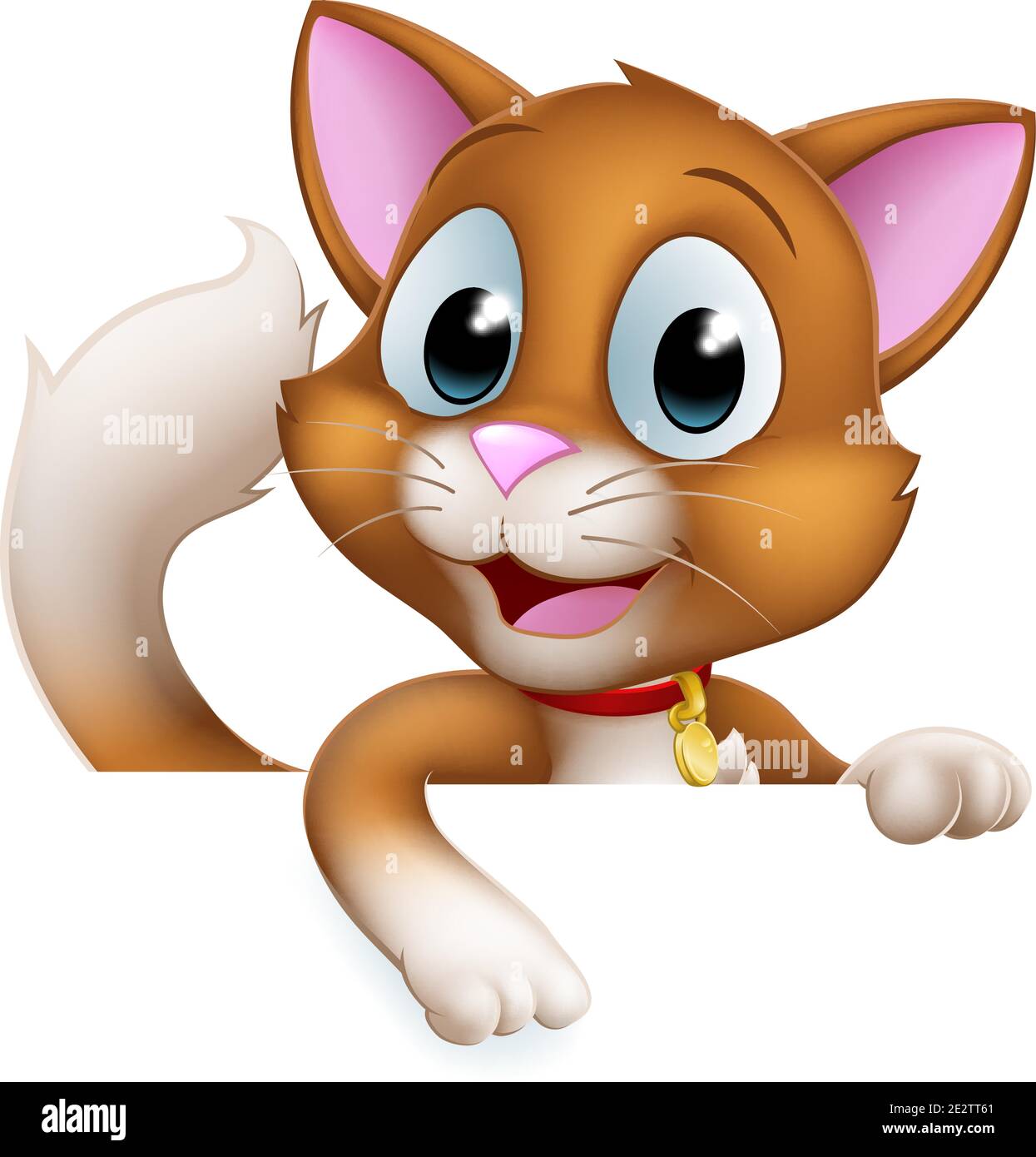 Cat Cartoon Pet Kitten Cute Animal Character Sign Stock Vector