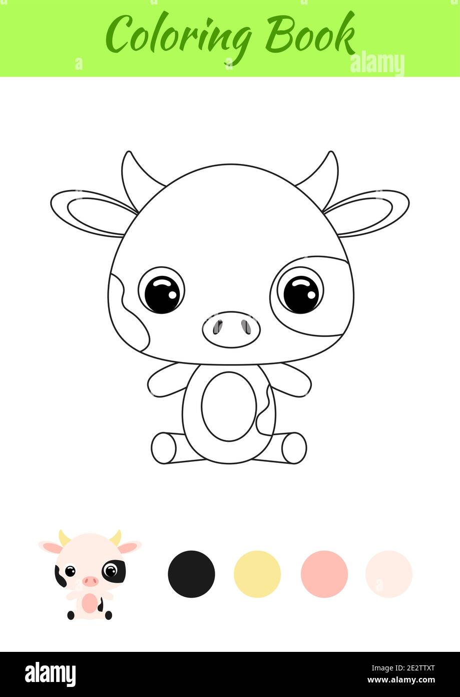 Download Coloring Book Little Baby Cow Sitting Coloring Page For Kids Educational Activity For Preschool Years Kids And Toddlers With Cute Animal Stock Vector Image Art Alamy