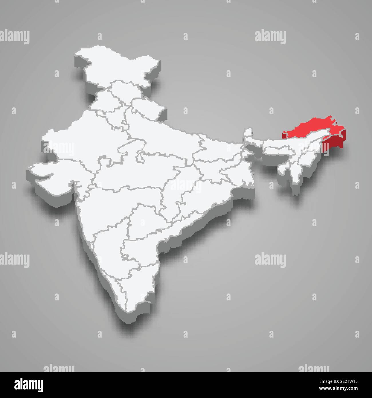 Capital Of Arunachal Pradesh In India Map Arunachal Pradesh State Location Within India 3D Isometric Map Stock Vector  Image & Art - Alamy