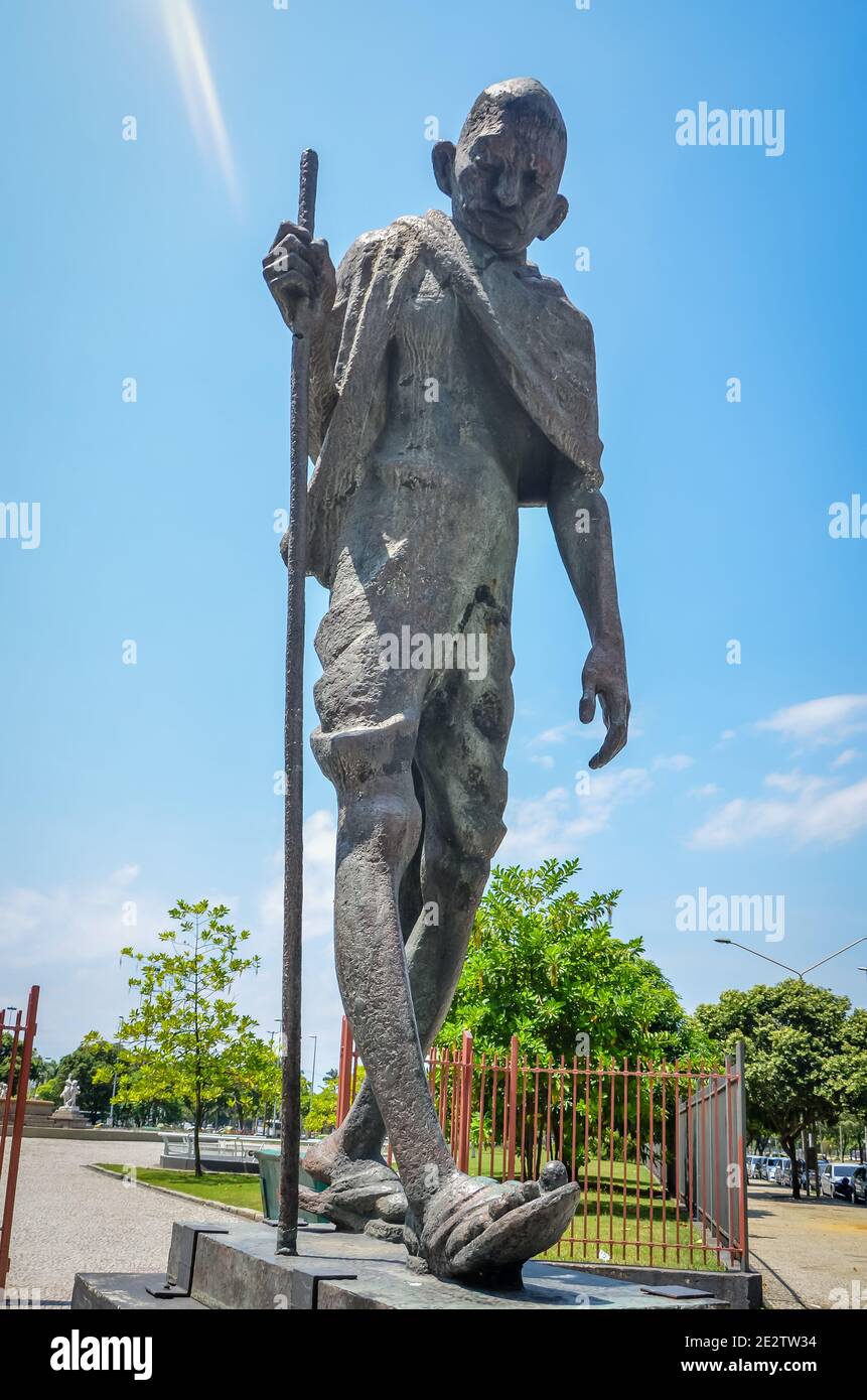 Statue of Gandhi in Rio de Janeiro, Brazil Stock Photo