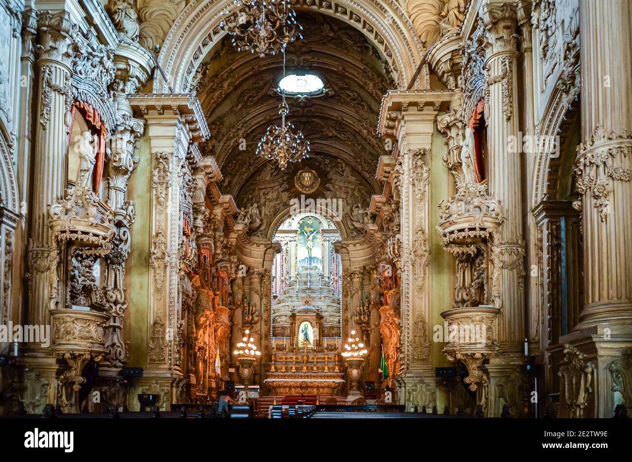 Interior of church in Rio de Janeiro, Brazil Stock Photo - Alamy