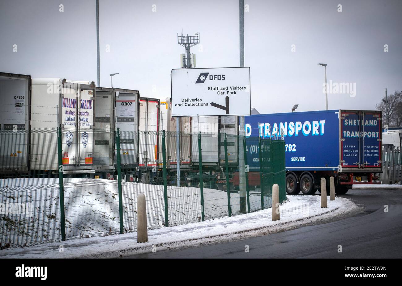 The entrance to the DFDS warehouse at Larkhall, South Lanarkshire Stock