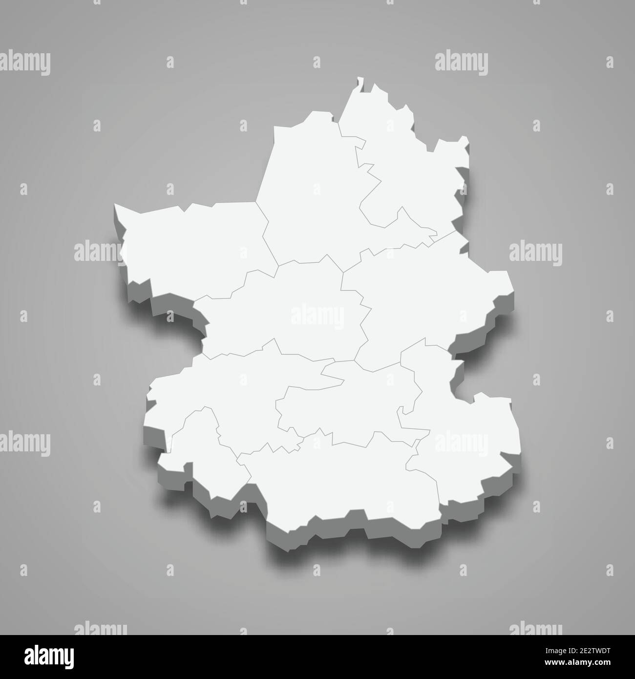 3d isometric map of Paijanne Tavastia is a region of Finland, vector ...