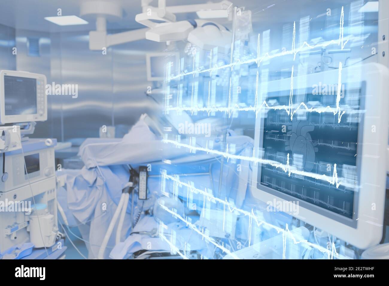 Modern technologies in hospital operating room. Stock Photo
