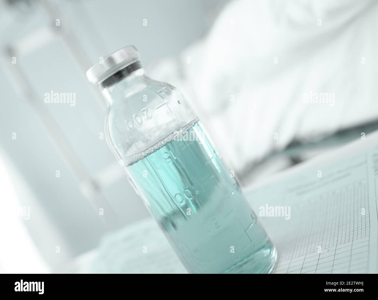 Transparent bottle in the hospital room Stock Photo