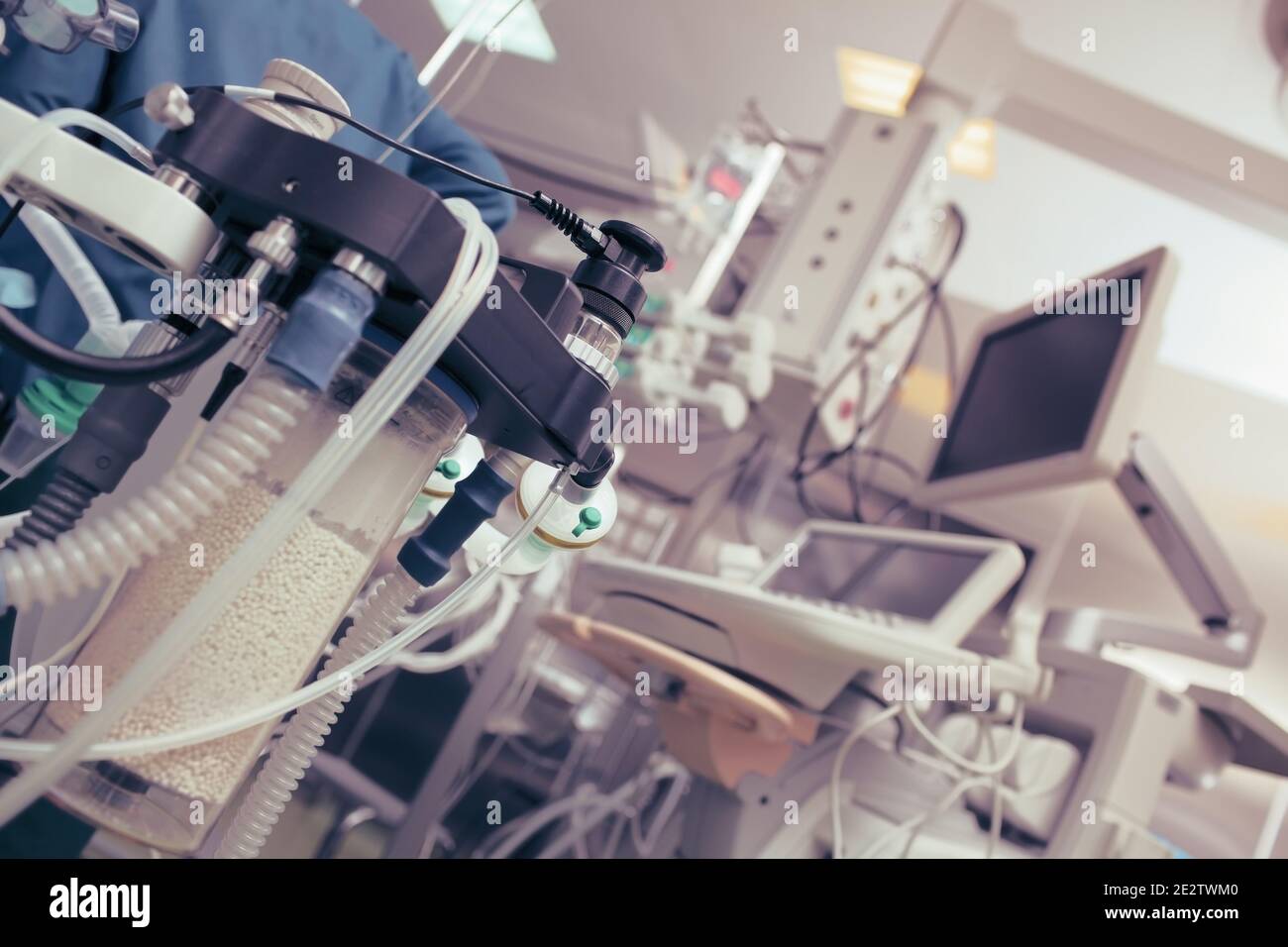 View of the modern operating room with equipment and appliances Stock Photo